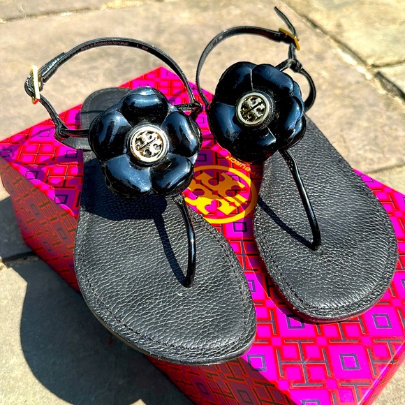 Tory Burch Shelby flower Sandal - Picture 1 of 11
